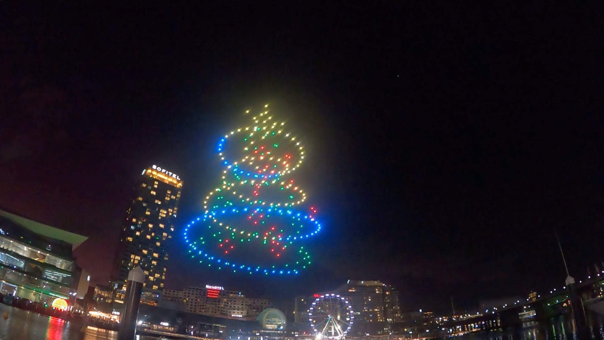 Christmas Drone Light Show on Darling Harbour PLANAR