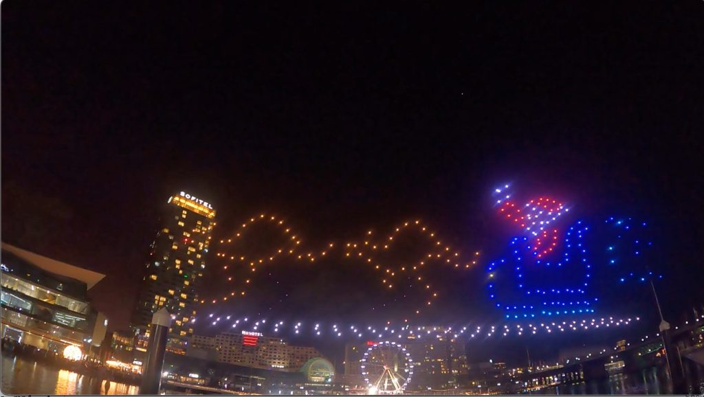 Christmas Drone Light Show on Darling Harbour PLANAR